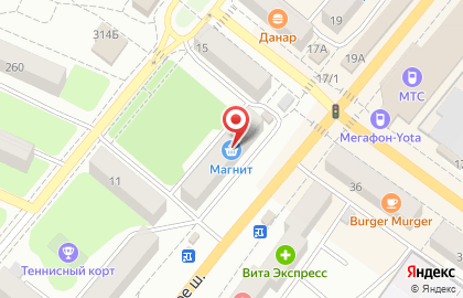 Супермаркет Магнит у дома на Ульяновском шоссе на карте