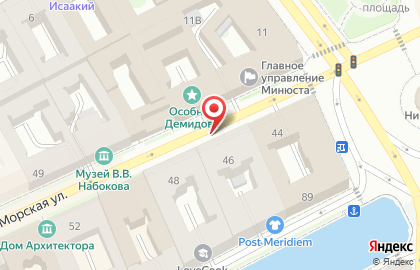 Балтийский Банк на Большой Морской улице на карте