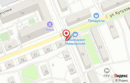 Киоск по продаже хлебобулочных изделий в переулке Маяковского на карте