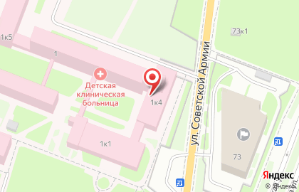 Больница Детская областная клиническая больница в Великом Новгороде на карте