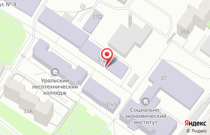 Уральский государственный лесотехнический университет в Октябрьском районе на карте