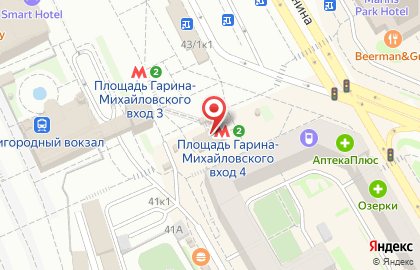 Банкомат КБ Акцепт на метро Площадь Гарина-Михайловского на карте