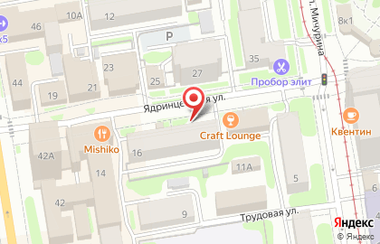Центральный район Киоск по продаже фруктов и овощей на Ядринцевской улице на карте