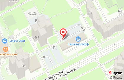 Автостоянка на проспекте Ударников, 40б на карте