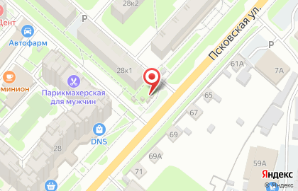 Киоск по продаже фруктов и овощей в Великом Новгороде на карте