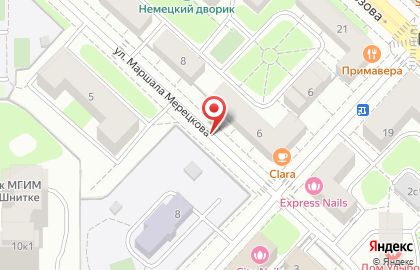 Mobius на улице Маршала Мерецкова на карте