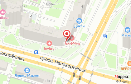 Цветочный магазин АртФлора на проспекте Непокорённых на карте