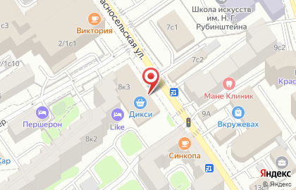 Супермаркет ДИКСИ на Верхней Красносельской улице на карте