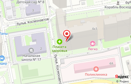 Салон Массажмания на бульваре Космонавтов на карте