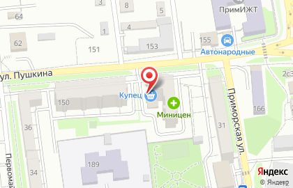 Магазин косметики и бытовой химии Жемчужина на улице Пушкина на карте