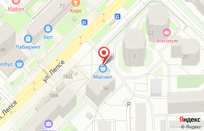 Супермаркет Магнит на улице Лепсе, 56 на карте