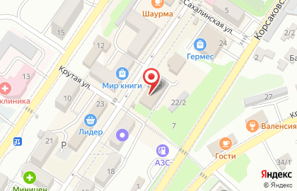 Магазин мяса Мерси Агро Сахалин на Советской улице, 22 в Корсакове на карте