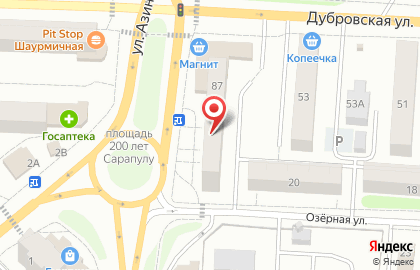 Салон связи Связной на улице Азина на карте