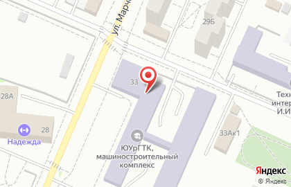 Челябинский филиал Банкомат, БАНК УРАЛСИБ на улице Марченко на карте
