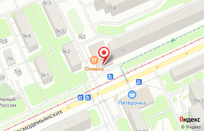Магазин фастфудной продукции на улице Зои и Александра Космодемьянских на карте