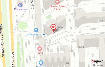 Нотариус Ячевский Р.В. на Московском проспекте на карте