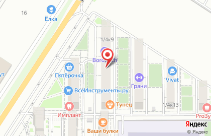 Барбершоп BORODACH на улице Красных Партизан на карте