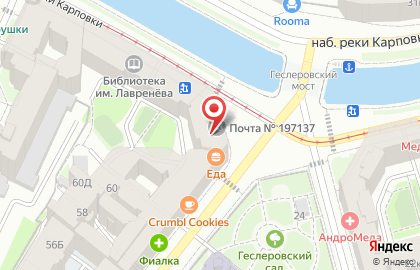 Столовая Еда в Петроградском районе на карте