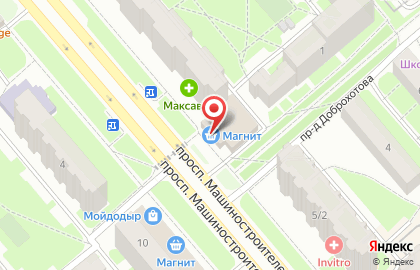 Супермаркет Верный на проспекте Машиностроителей на карте