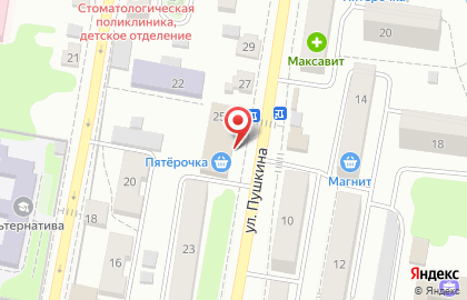 Магазин игрушек и детской одежды на улице Пушкина на карте
