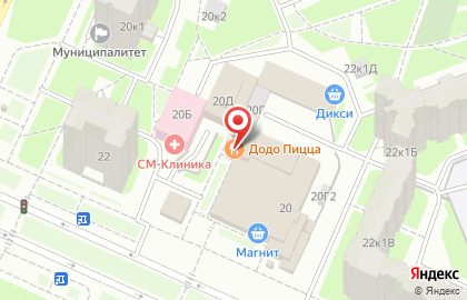 Пиццерия Додо Пицца на улице Маршала Захарова на карте