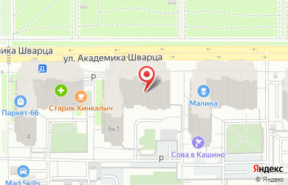 Центр по уходу за детьми Веселый улей на улице Академика Шварца на карте
