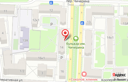 Магазин мясной продукции и полуфабрикатов МясКо на улице Чичерина на карте