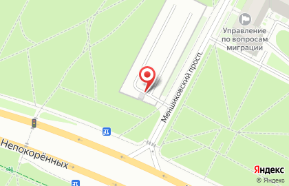 Автостоянка СПб на проспекте Непокорённых на карте