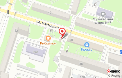 Киоск Ледяной дом на улице Рахманинова на карте