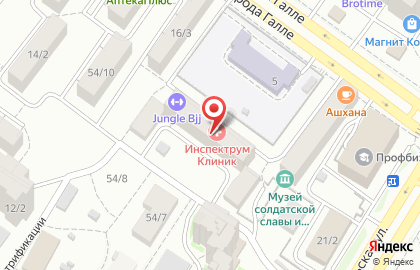 Медицинский центр Инспектрум Клиник на Комсомольской улице на карте