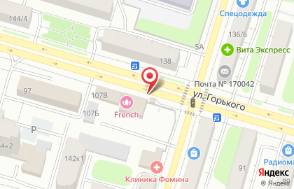 Киоск по продаже печатной продукции Тверьсоюзпечать+О на улице Горького на карте
