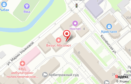 Атлетический клуб Мегаполис на улице Марии Ульяновой на карте