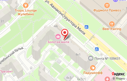 Филейный ряд на улице Авиаконструктора Миля на карте