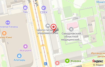 Свердловская автошкола на Московской улице на карте