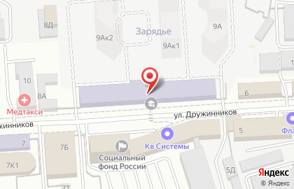 Школа бухгалтерского учета Кадис на улице Дружинников на карте