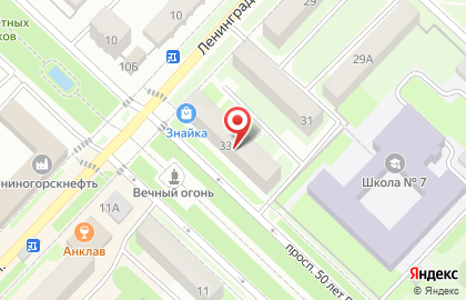 Незнайка на улице Ленинградской на карте