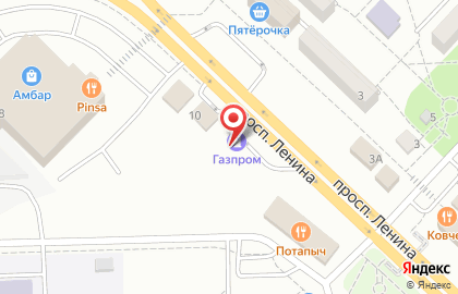 АЗС Газпром на проспекте Ленина на карте