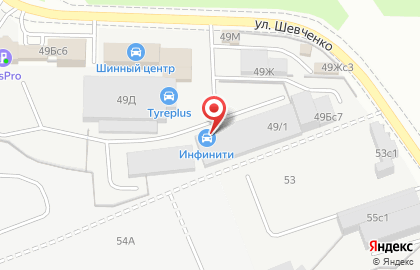 Комплекс Инфинити на улице Шевченко на карте