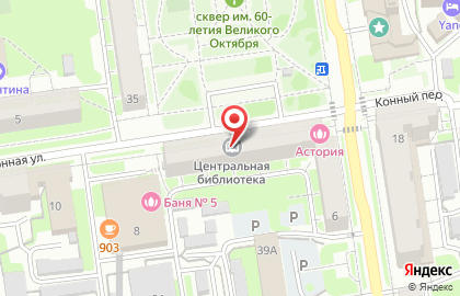 Центральная городская библиотека на Конной улице на карте