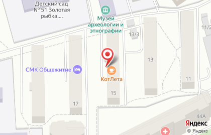 Общежитие Сыктывкарский кооперативный техникум на улице Катаева на карте