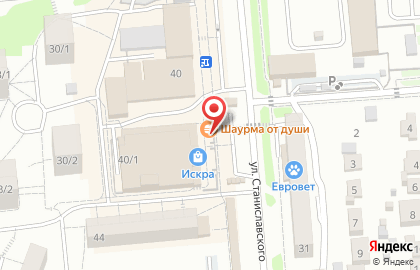 Ленинский район Киоск по продаже фруктов и овощей на улице Станиславского на карте