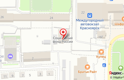 Управление пенсионного фонда в Советском районе г. Красноярска на карте