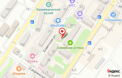 Салон оптики Сахалин-Оптик на Советской улице на карте