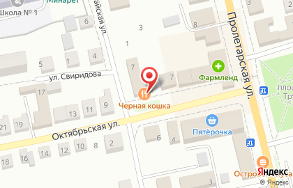 Ресторан Черная Кошка на Октябрьской улице на карте