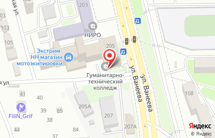Нижегородский гуманитарно-технический колледж в Нижнем Новгороде на карте