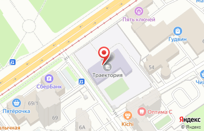 Траектория в Мотовилихинском районе на карте