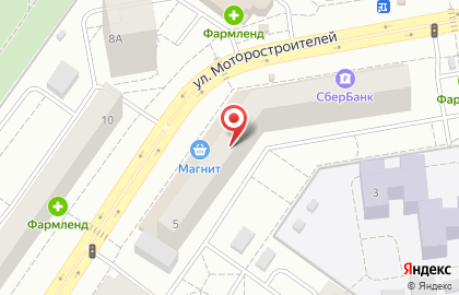 Книжно-канцелярский магазин на улице Моторостроителей на карте
