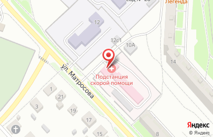 Подстанция скорой медицинской помощи на улице Матросова в Орехово-Зуево на карте
