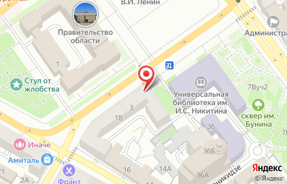Банк ВТБ на площади Ленина на карте