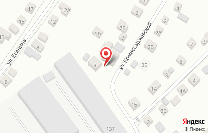 Мастерская на улице Комиссаржевской на карте